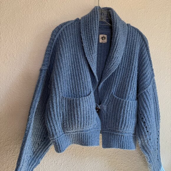 Free People 💋 Jackson Cardigan \\ Size Small // Crop chunky knit shawl collar - Picture 4 of 12